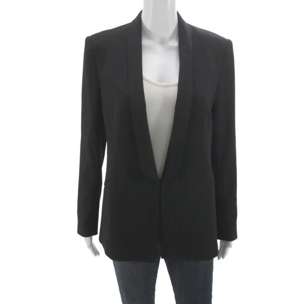 Alice + Olivia Women Black Long Sleeve Polyester Blazer Size 8